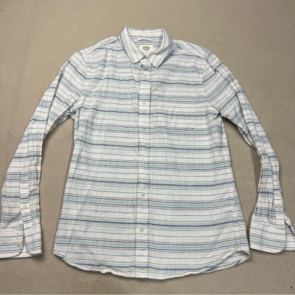 Marine Layer Other - Marine Layer Shirt Men’s Small White Blue Stripe Button Up Cotton Long Sleeve